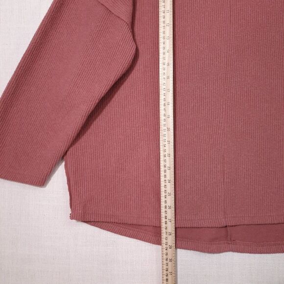 Easel Women's Oversized Chunky Knit Corduroy Boxy Sweater Size Large V-Neck - Picture 10 of 13